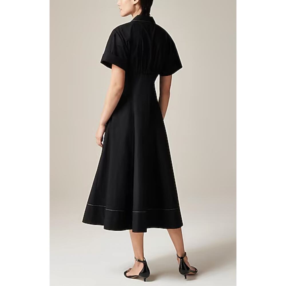 J.CREW Zip-Up Shirt-Dress in Black CI906 Size 4 NWT - Picture 11 of 13